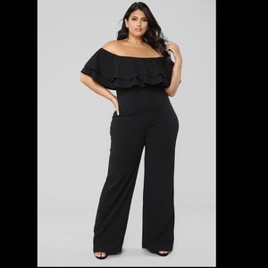 Ruffle tube top jumpsuit